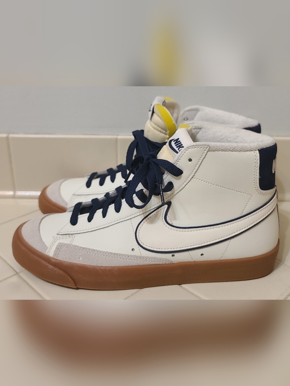 Nike Blazer Mid 77 PRM Sail Navy Gum Men's Size 10